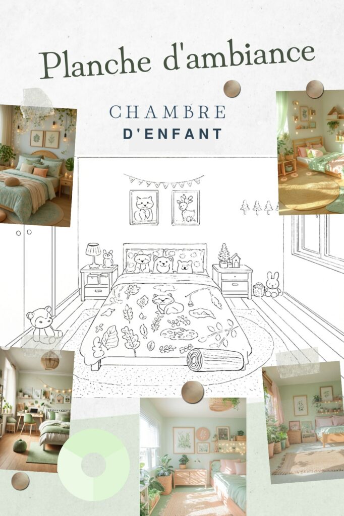 Planche d&rsquo;ambiance — seconde chambre d&rsquo;enfant