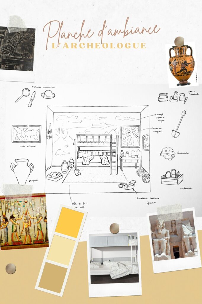 Planche d'ambiance — chambre de l'Archéologue